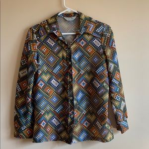 VINTAGE 70s long sleeve button small